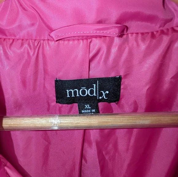 Mod X Bright Pink Quilted Puffer Women's Coat Swing Bottom Sz XL - Picture 8 of 13